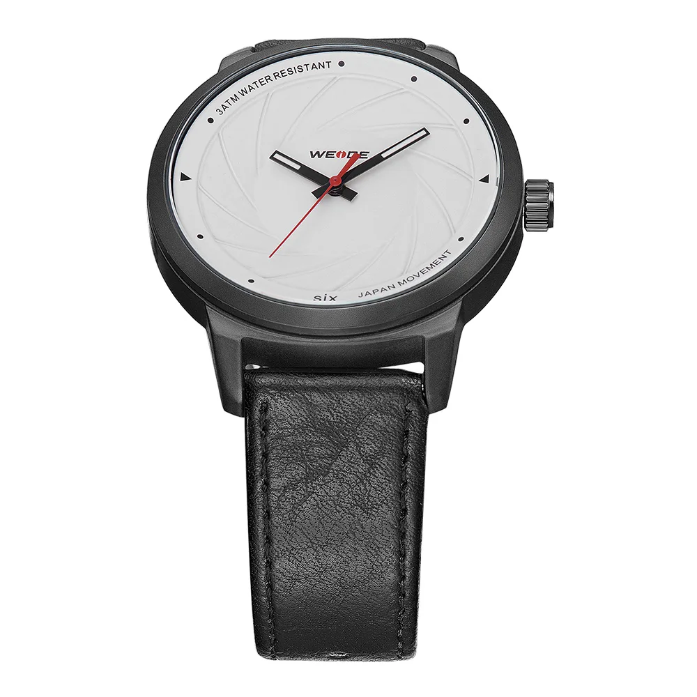 WEIDE кожаные мужские часы брендовые Роскошные будильники Электроника аналоговые