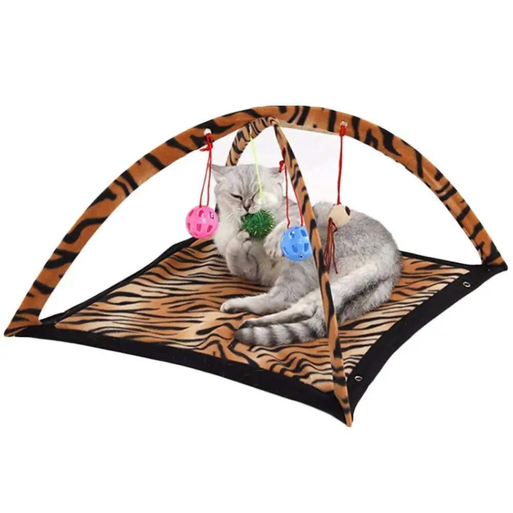 Leopard Домик для питомца, кошка, палатка, кровать, Забавный красочный котенок, подушка для упражнений, складная игрушка, кошка, гамак, кровать для кошки, божья коровка, Полоска, леопард - Цвет: Leopard