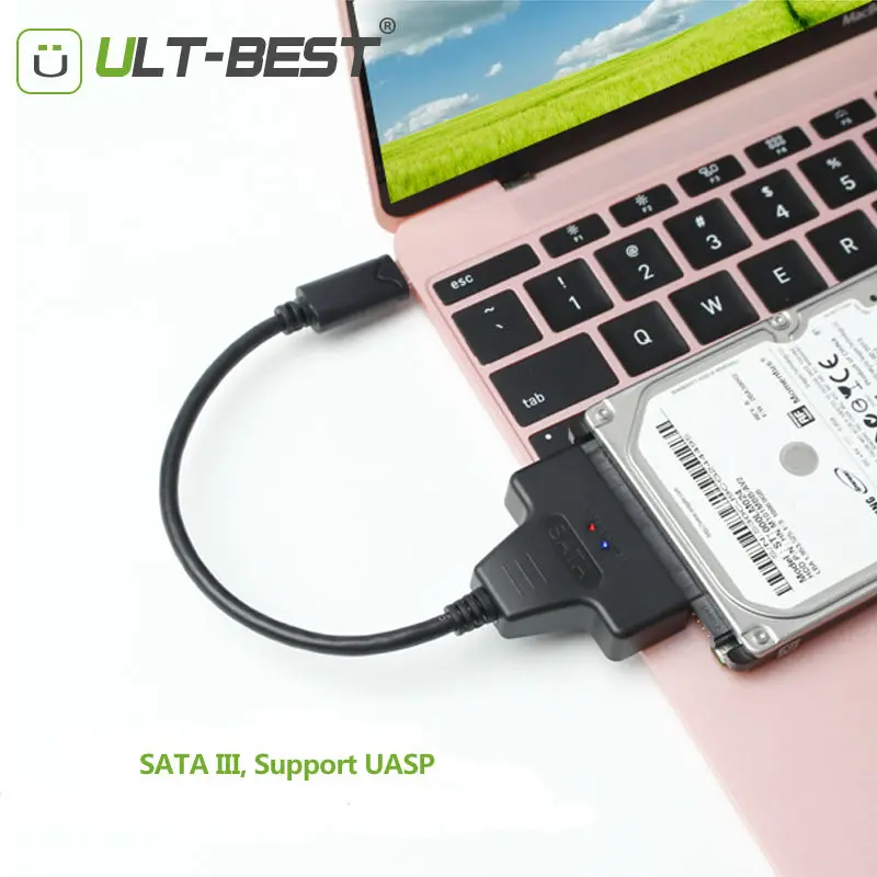 Кабель ult best для жестких дисков SATA USB Type C кабель 22pin конвертер 2 5 дюйма HDD/SSD 20 см|sata