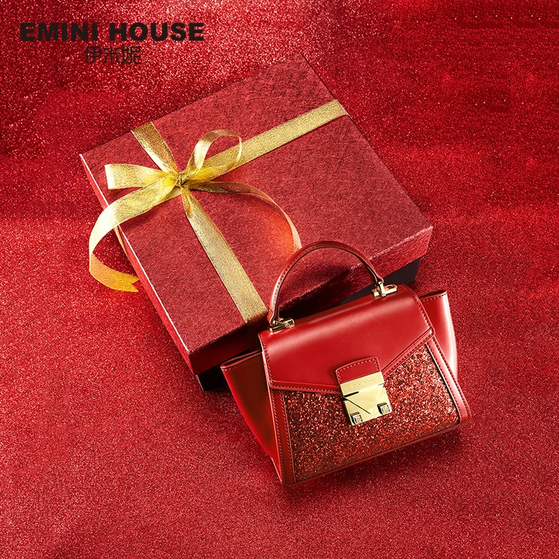 EMINI HOUSE, блестящая трапециевидная женская сумка, спилок, роскошные сумки, женские сумки, дизайнерская сумка через плечо для женщин, сумка на плечо