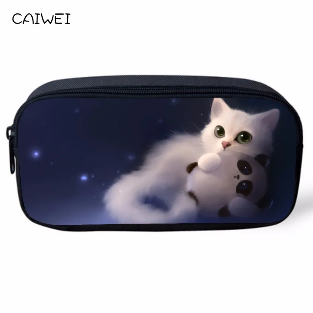 

Cute Cat Children Pencil Case Women Cosmetic Bags Stationery Pen Bag School Supplies Pencil Box Women Makeup Bag