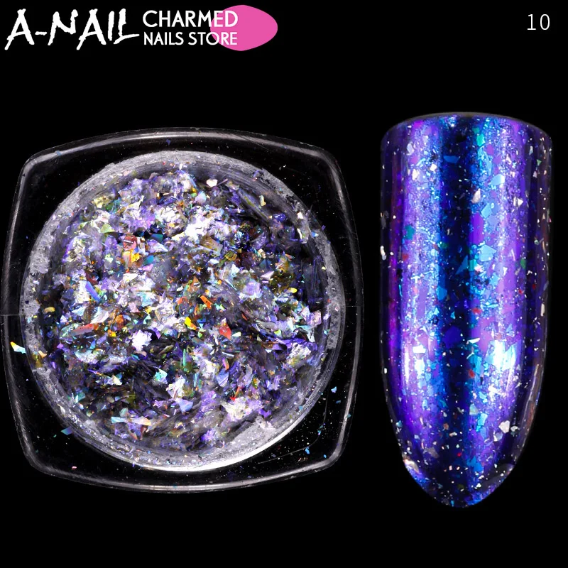 0 2 г/банка Аврора голографический хлопья Хамелеон Единорог Блестки для Ногтей
