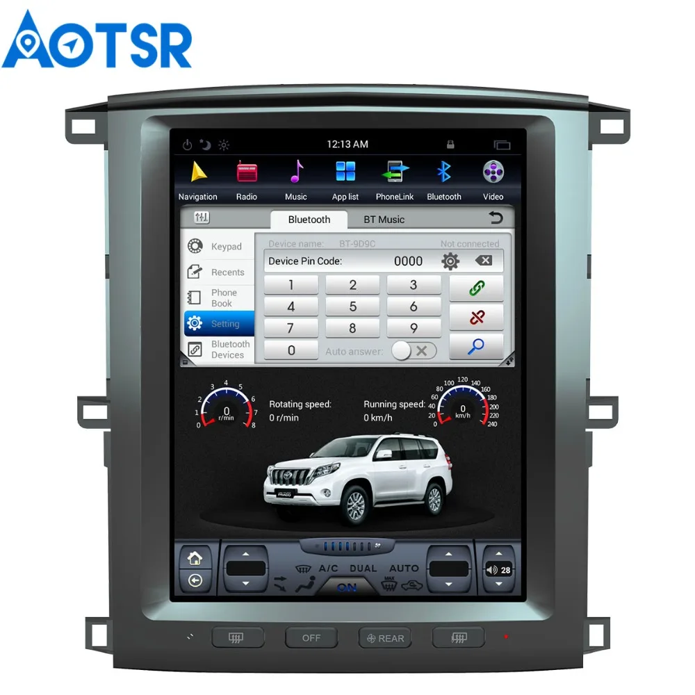 12 дюймовый автомобильный DVD плеер в стиле Tesla на Android 7 1 GPS навигация для TOYOTA LAND CRUISER