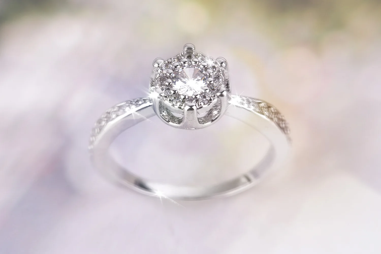 Серебряное белое золотое свадебное кольцо, Подсолнух, снежный фейк, инкрустированный камень, ANEL de Ouro, изысканные модные рождественские украшения, размер 6-10