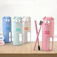 cute toothbrush set portable toothbrush for piglets wash cups wash articles with 2 toothbrushes 22 56 5cm