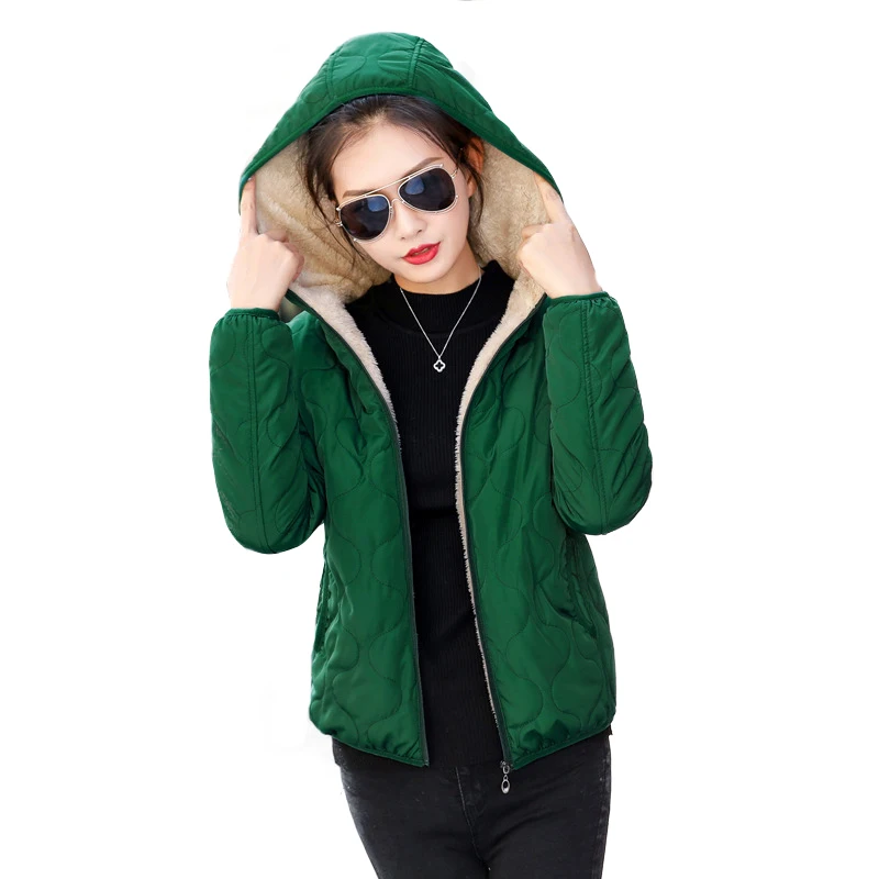 Женская зимняя куртка с капюшоном флисовое однотонное пальто 2017 осенне Весенняя
