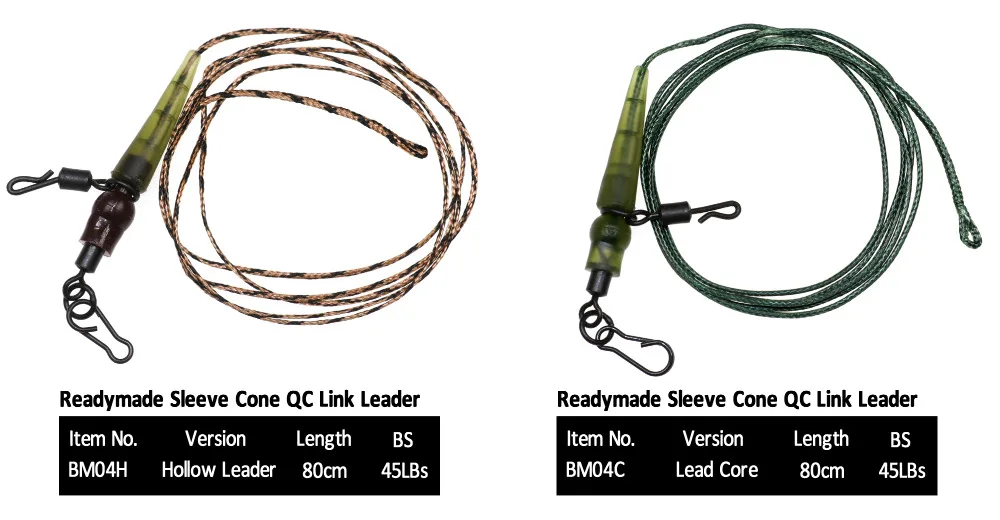Bimoo 1 шт. 45LB готовые Карп Рыбалка Лидер Rig Line Combi Rig Safty клип вертолет Rig бег Rig полые и привести Core