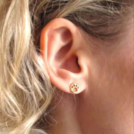 Женские серьги гвоздики с принтом Собачья лапа|animal earrings for women|animal earringsdog paw |
