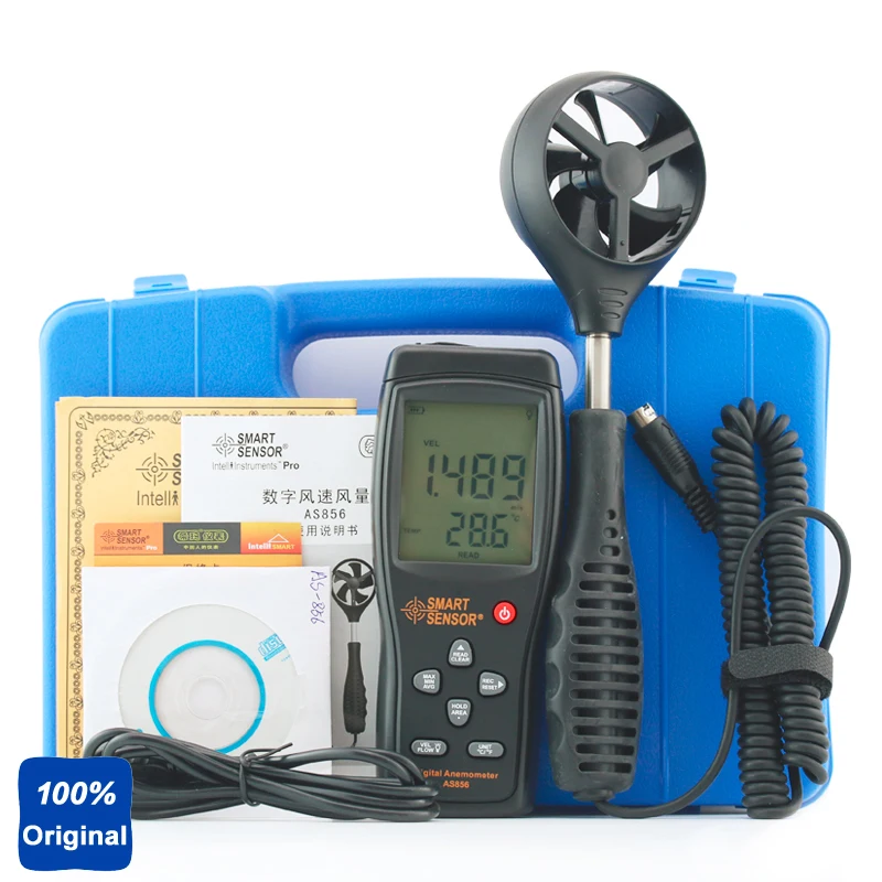 100% Оригинальный AS856 цифровой Ручной ветромер измеритель скорости|anemometer wind speed|wind
