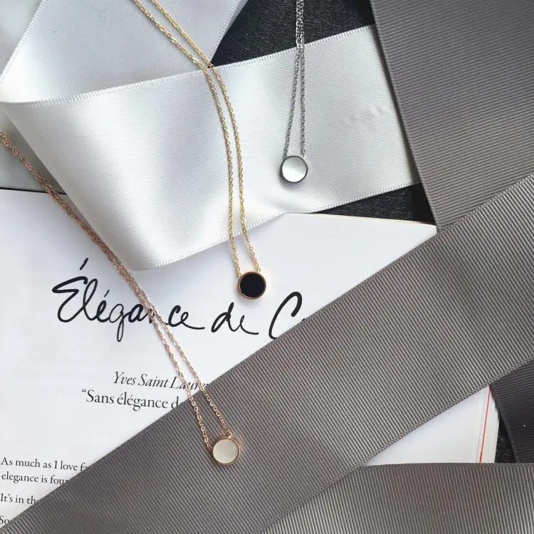 Двухсторонний Круглый Кулон YUN RUO из розового золота и серебра ожерелье титановой