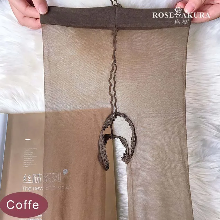 Coffee SAROOY, женские сексуальные колготки, высокая талия, чулки, 0 D, тонкие, высокие, эластичные, открытая промежность, колготки, прозрачные, новые, женские чулки - Цвет: Coffee