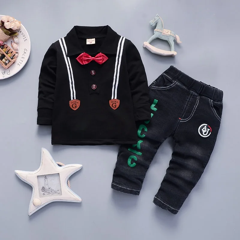 BibiCola newborn baby autumn clothing sets toddler spring cotton gentleman sweatshirt+pants 2pcs tracksuits for boys infant suit |