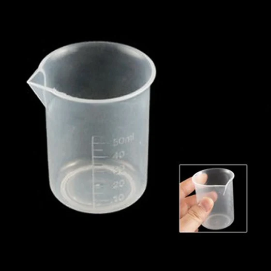

Clear White Plastic 50mL Measuring Cup Beaker for Flour Sugar Liquid