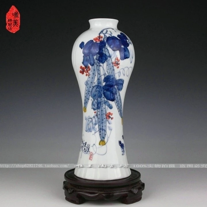 

6 jingdezhen ceramic blue and white porcelain vase modern fashion brief home decoration