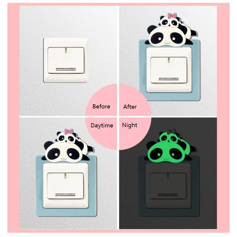 Креативный милый мультяшный переключатель наклейки украшение светящаяся