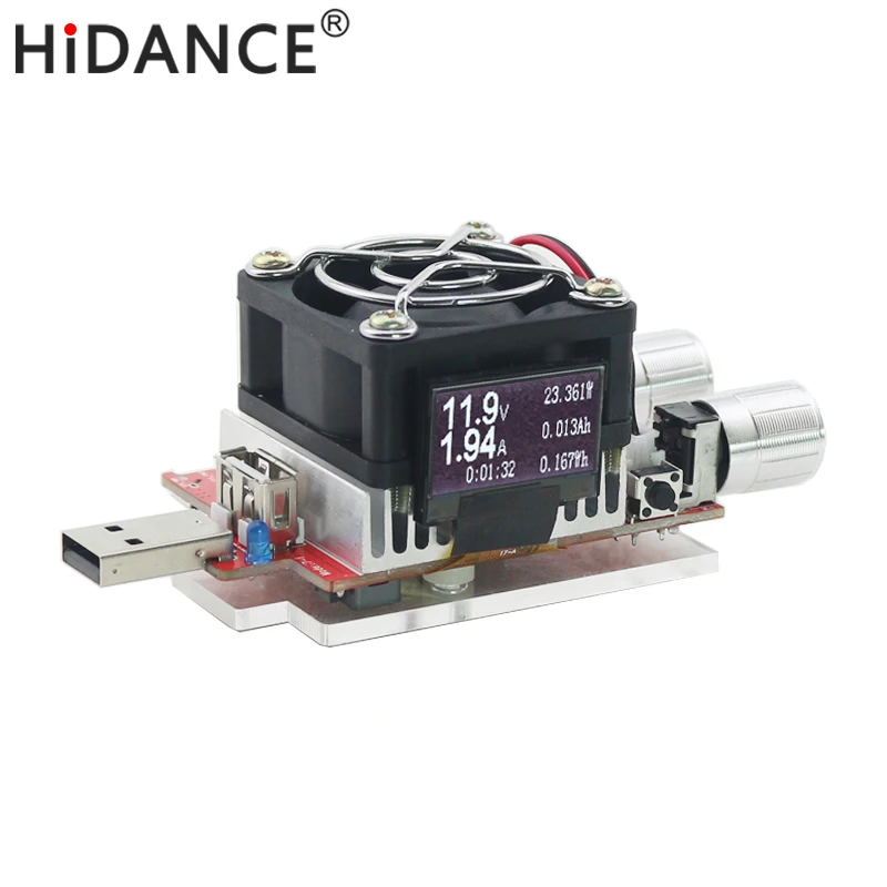 

usb electronic load adjustable constant current aging resistor 35w battery voltage capacity tester qualcomm qc2.0/3.0 voltmeter