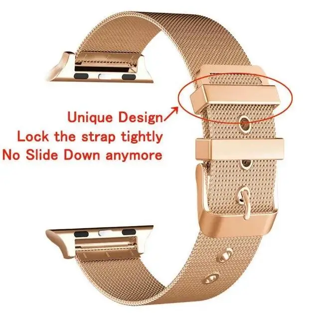 Ремешок из нержавеющей стали с петлей для часов Apple Watch band 4 3 2 1 для iWatch 38 мм 42 мм 40 мм 44 мм серия 5