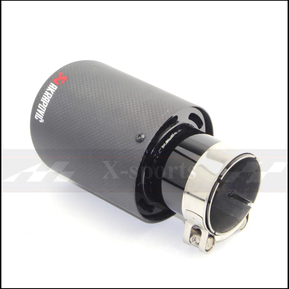 Akrapovic углеродное волокно Матовый Автомобиль Стайлинг выхлопная система глушитель наконечник трубы обжимной Универсальный черный отделка из нержавеющей стали