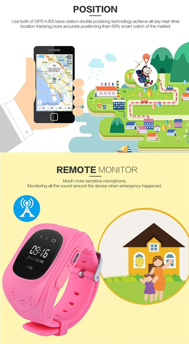 Q50 OLED Screen GPS Smart Kids Watches SOS Call Location Finder Locator Tracker for Child Anti Lost Monitor Baby Watch for IOS