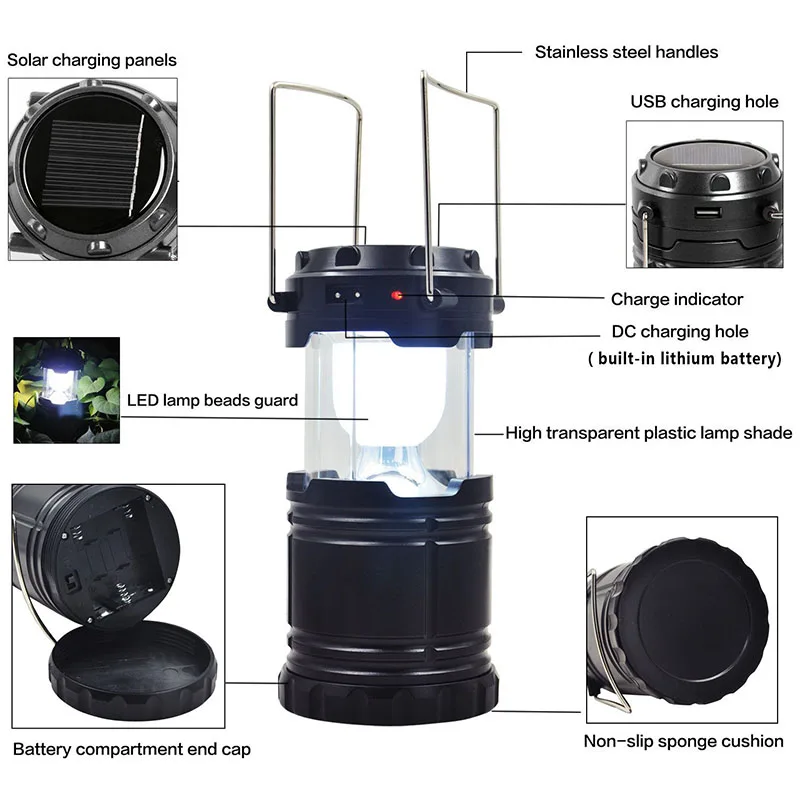 TAMPROAD ультра яркий фонарь для кемпинга солнечный фонарик светодиодный отдыха на