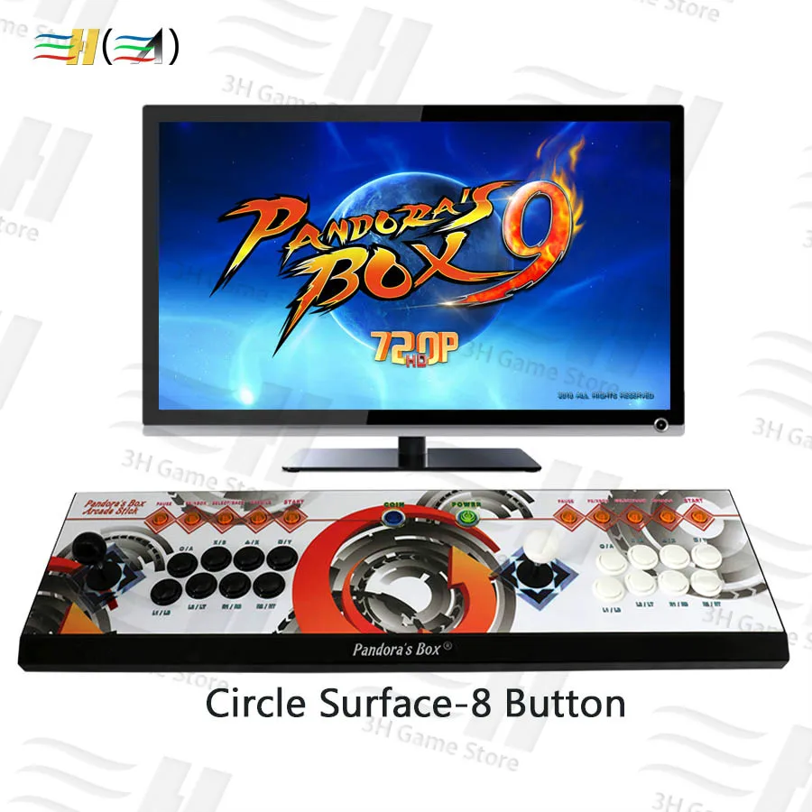 Pandora Box 9 1500 В 1 8 кнопочная Консоль 2 игрока Pandora's box 5 plus аркадные игры контроллер HDMI VGA выход HD 720p ТВ