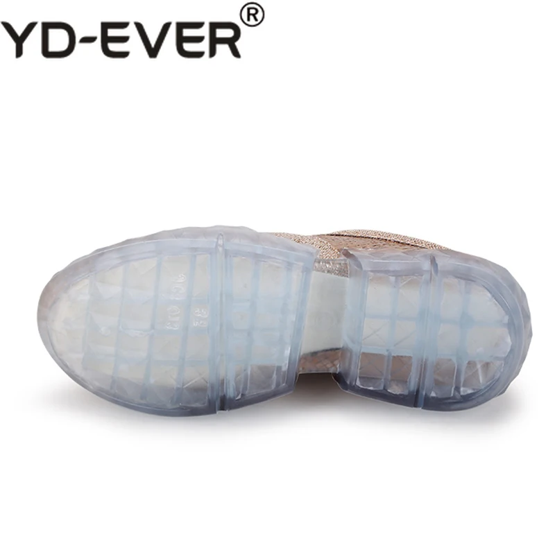 Женские кроссовки с блестками на прозрачной подошве Повседневная обувь женские