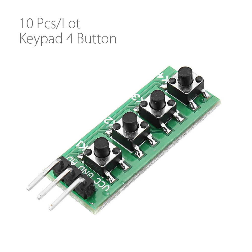 

10pcs/lot Keypad 4 Button Key Module Switch Keyboard For Arduino UNO MEGA2560 Breadboard