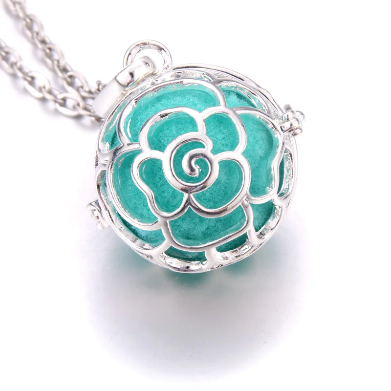 New style Hollowed flower Aromatherapy lockets Perfume Aroma Diffuser necklace Essential Oils cage Pendant Necklace | Украшения и