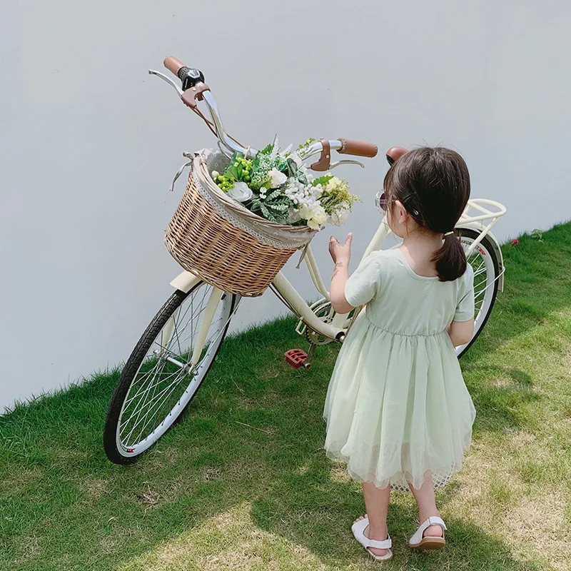 Летнее Хлопковое трикотажное Сетчатое платье для маленьких девочек Милое