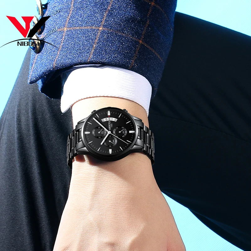NIBOSI Relogio Masculino мужские часы Роскошные Известный Топ бренд модные повседневные