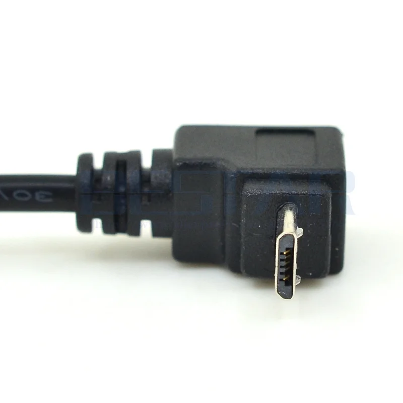 Вверх вниз влево вправо под углом 90 градусов USB Micro штекер к зарядный кабель 25 см 50