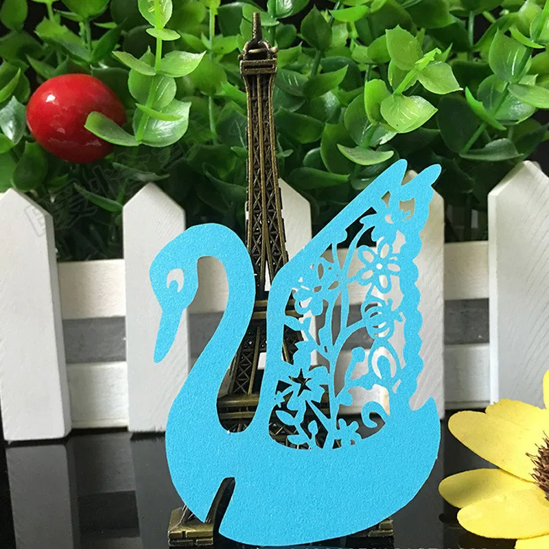 50 шт. Лебедь лазерная резка место карты/фотоальбом/чашки карты/стеклянные