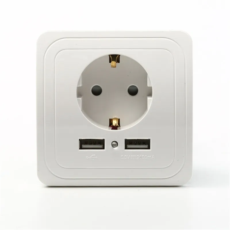 Youngable Dual USB порты и разъёмы стены переходник для зарядного устройства зарядки 2A ЕС