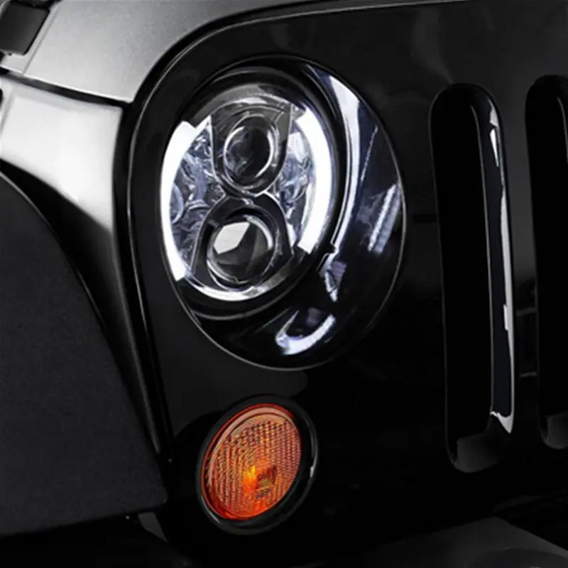 7 &quotсветодиодный фар Белый Halo Angel Eye &amp DRL светодиодный S света объектив для Jeep wrangler