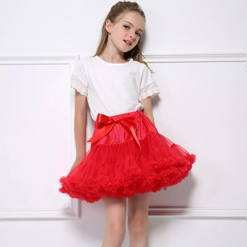 Children Girls Ballet Fairy Kids Pleated Tulle Asymmetrical Skirt Princess Holiday Skirts Tutu Party Baby Pink Color | Детская одежда и