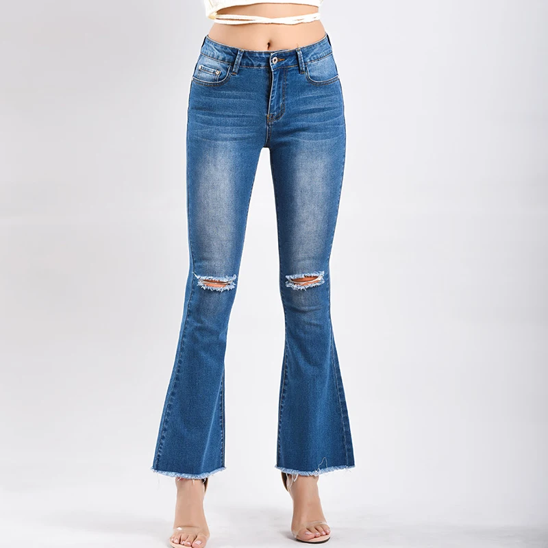 

Новинка 2018 модные стильные зимние женские джинсы с широкими штанинами женские рваные джинсы для женщин узкие джинсы женские джинсы с высок...