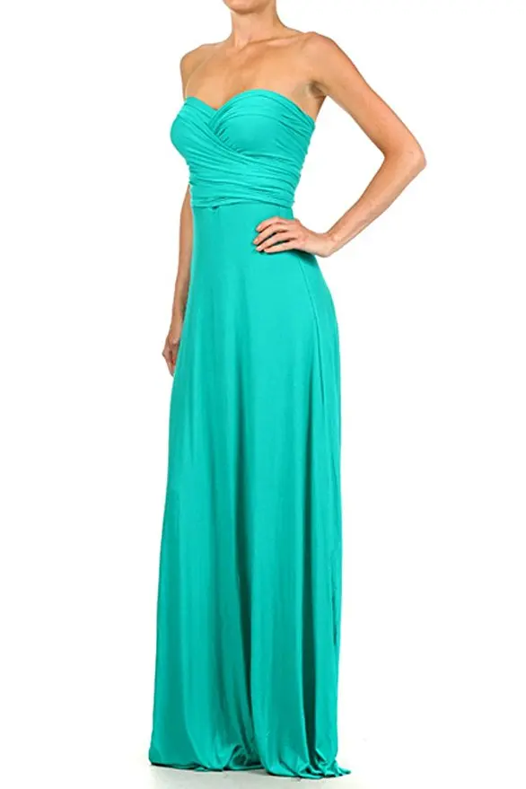 Женщины Твердые Кабриолет Мульти Способ Длинные Открыть Назад Лонг Партия Танцы