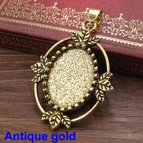 Antique gold Подходит 18x25 мм Металл Овальный винтажное стекло/рамка для кабошона ободок настройки пустой лоток ободок для DIY изготовления браслетов 5 шт./лот K05422 - Цвет: Antique gold