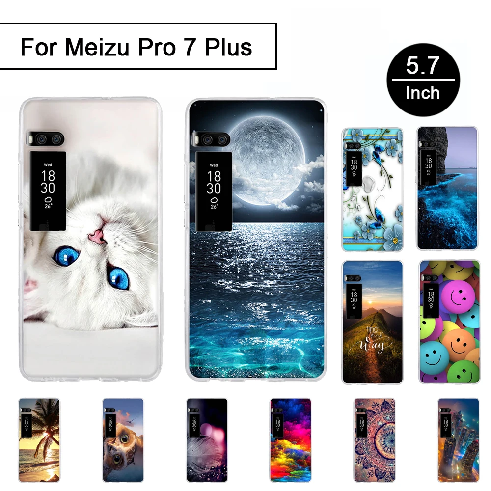 Силиконовый чехол для Meizu Pro 7 plus 5 дюйма с милым рисунком мягкий бампер