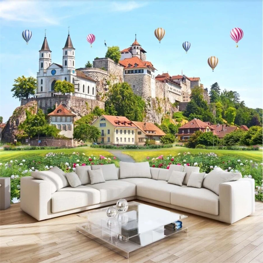 Пользовательские обои beibehang 3D HD с изображением замка пейзажа гостиной спальни