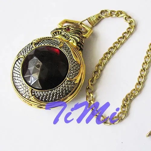 Новый золотой тон Pattern Китайский дракон кварцевые карманные часы Freeship круто|watch