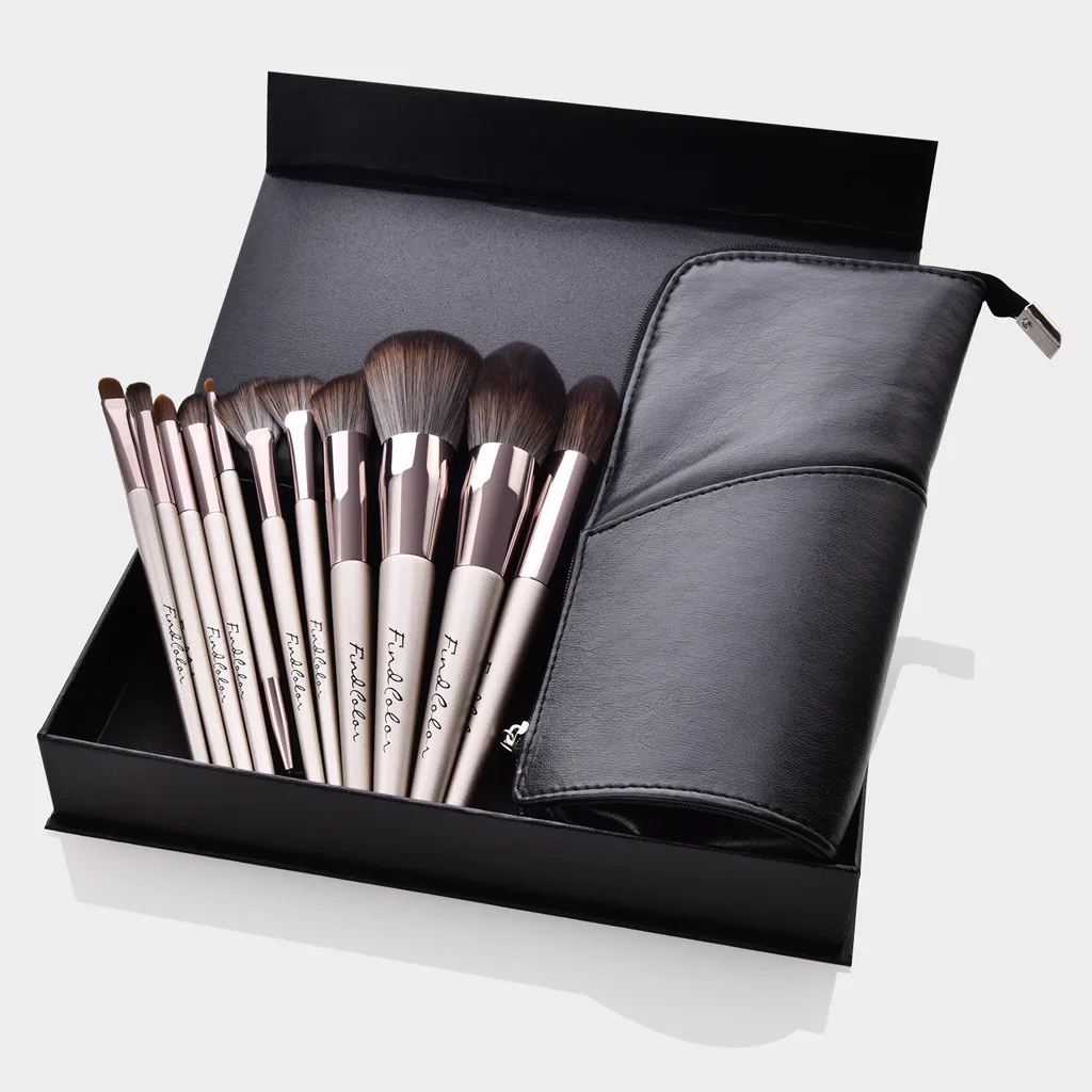 11 PCS Wooden Foundation Cosmetic Eyebrow Eyeshadow Brush Makeup Sets Tools makeup brush holder organizer accessorie 04* | Красота и