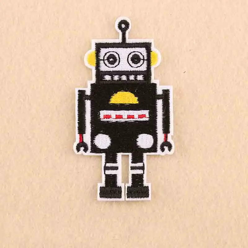 5 Милые железные нашивки в виде робота для одежды Mr Robot вышитые железные наклейки на одежду нашивки для одежды - Цвет: 5