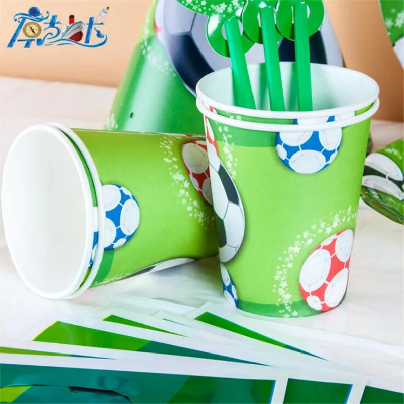 Brand Disposable Tableware Sets Football Theme Birthday Wedding Get-together Party Snack Candy Cake Plates Knife Kids | Дом и сад