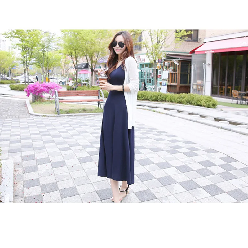 Женское повседневное длинное платье из модала летнее домашнее в европейском