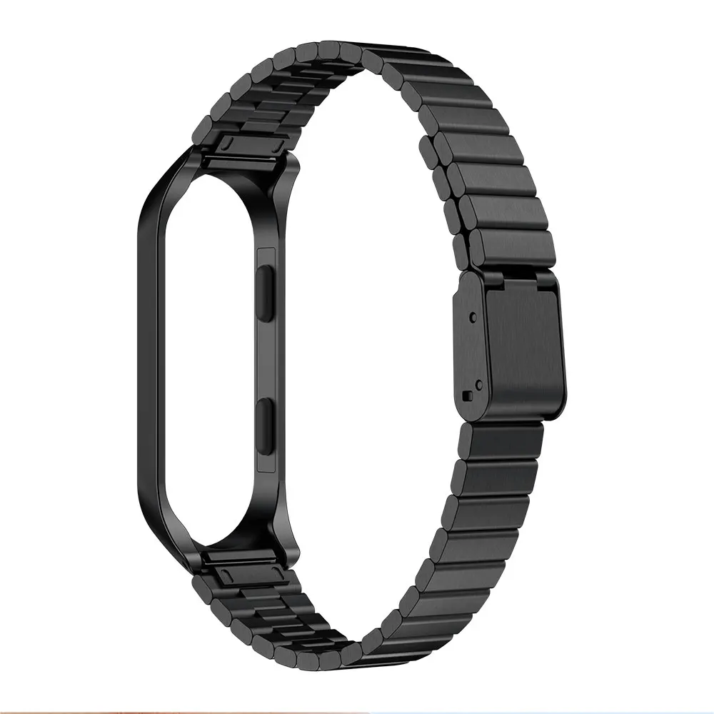 Black UIENIE металлический ремешок для Xiaomi mi Band 4 3 ремешок Безвинтовой браслет из нержавеющей стали Сменные аксессуары для mi Band 3 4 - Цвет: Black