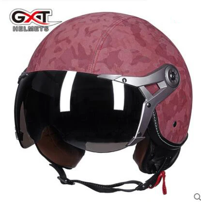 GXT, Ретро шлем, мотоциклетный, Байкерский, мотоциклетные, cicleta Capacete Casco, для езды, унисекс, мотоциклетный, быстросохнущий, АБС-пластик - Цвет: red