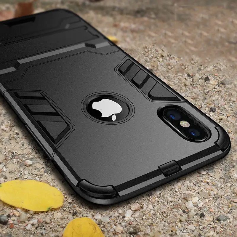 Роскошный защитный чехол-подставка для телефона iPhone 78 6 6S Plus X XS max Гибридный ТПУ +