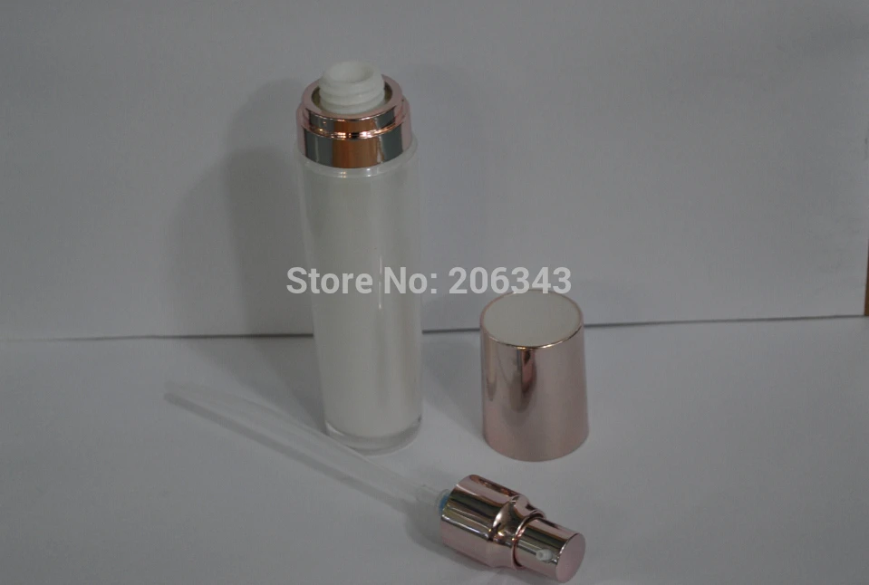 

50 мл жемчужно-белый акрил пресс-насос лосьон. Бутылка для эмазии, косметический контейнер, пресс-насос бутылка с розовой крышкой, косметическая бутылка