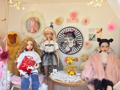 Ручная работа, 2 шт./компл. модная футболка+ кружевное платье, для Pullip Кукла Одежда 1/6 модные Костюмы для Blyth кукольные аксессуары для куклы Барби